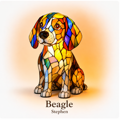 Beagle stained glass dog lamp