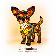 Chihuahua stained glass dog lamp
