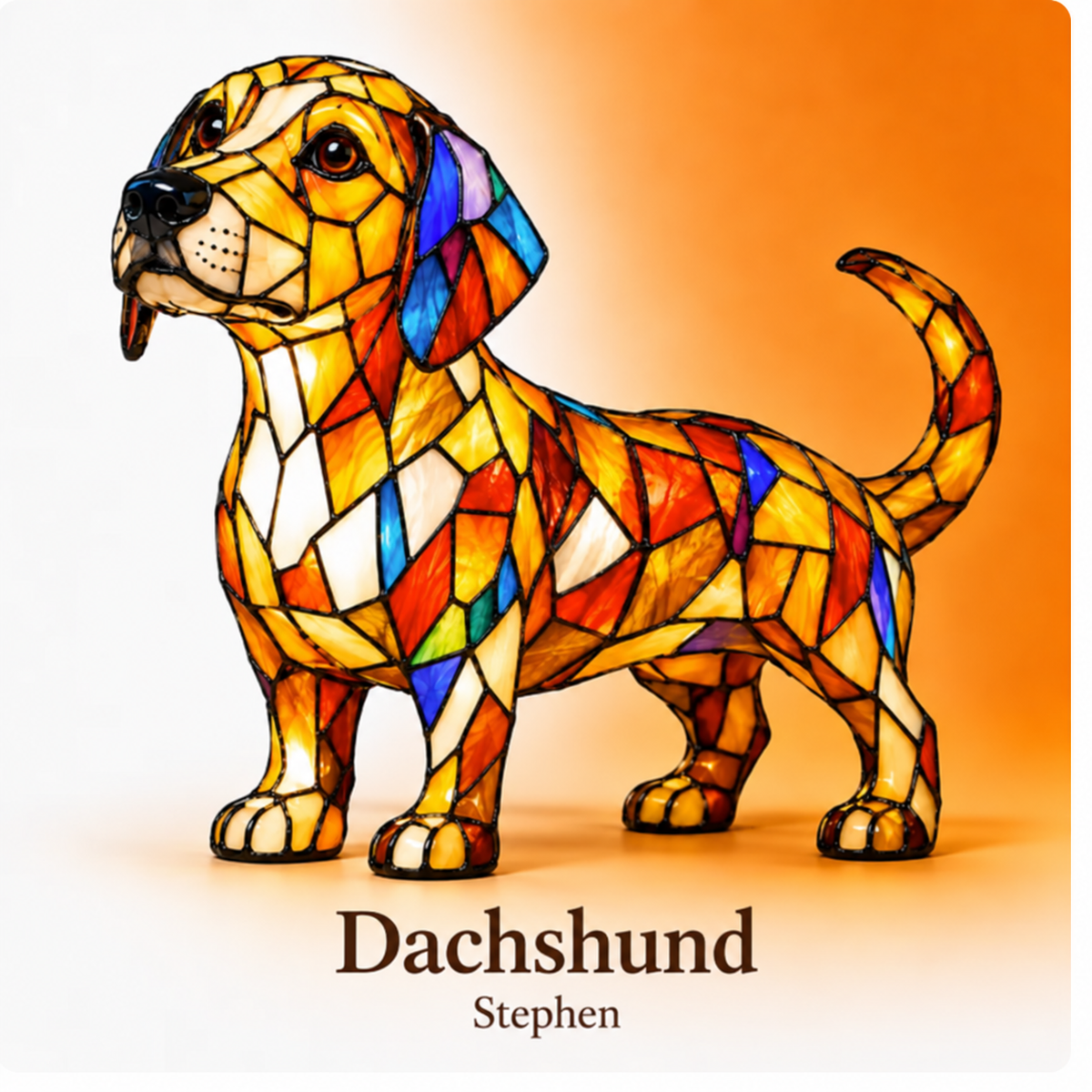 Stained Glass Dog Lamp