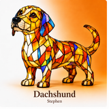 Stained Glass Dog Lamp