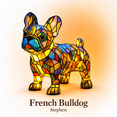 French Bulldog stained glass dog lamp